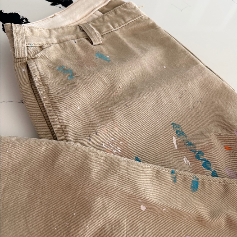 Polo by Ralph Lauren Beige Khaki Chinos with Paint Splatter - Picture 8 of 8